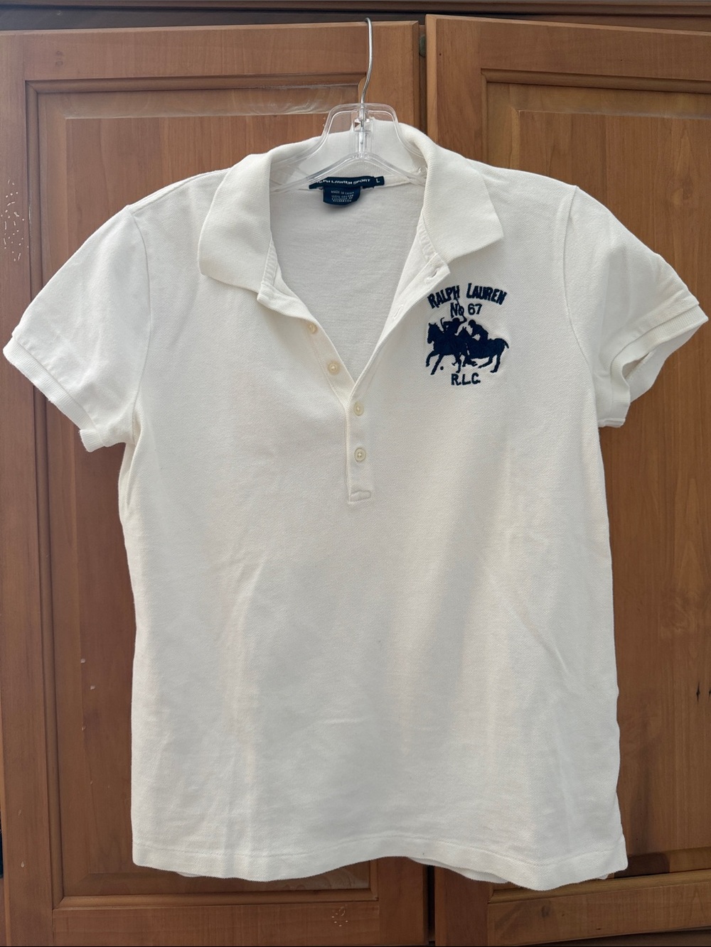 Ralph Lauren white Short-Sleeve Polo with Navy Crest